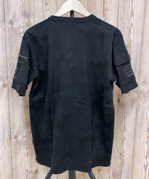 AVIREX（アヴィレックス）の「半袖ファティーグ Tシャツ（Tシャツ/カットソー・メンズ・ホワイト/ブラック系その他/ネイビー/オリーブ/ブラック/ホワイト系その他・L/M/XXL/XL）」の18枚目の写真