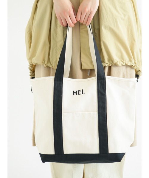 Samansa Mos2(サマンサ モスモス)の「【MEI×Samansa Mos2】キャンバストートバッグ(トートバッグ・レディース・ブラック/ベージュ・フリ-)」の3枚目の写真