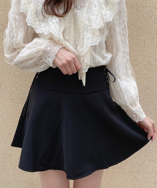 Crea titty&Co. PETIT(クレアティティーアンドコープチ)の「【Crea titty&Co.PETIT】サイドスピンドルスカパン(スカート・レディース・ブラック・FREE)」の1枚目の写真