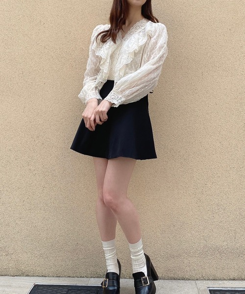 Crea titty&Co. PETIT(クレアティティーアンドコープチ)の「【Crea titty&Co.PETIT】サイドスピンドルスカパン(スカート・レディース・ブラック・FREE)」の7枚目の写真