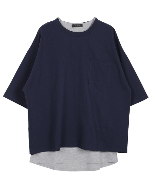 roshell(ロシェル)の「ビッグシルエット ポケット付きTシャツ タンクトップ アンサンブルセット(アンサンブル・メンズ・ホワイト/ブラック/ネイビー/ブルー/グレー系その他/スモークピンク/チャコール・MEDIUM/LARGE/X-LARGE)」の20枚目の写真
