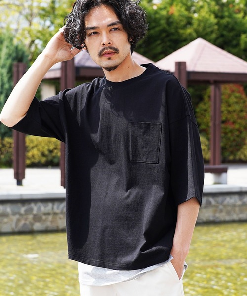 roshell(ロシェル)の「ビッグシルエット ポケット付きTシャツ タンクトップ アンサンブルセット(アンサンブル・メンズ・ホワイト/ブラック/ネイビー/ブルー/グレー系その他/スモークピンク/チャコール・MEDIUM/LARGE/X-LARGE)」の14枚目の写真