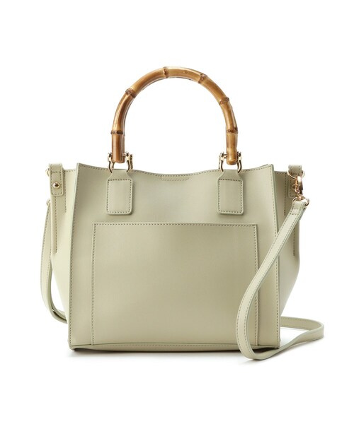 index（インデックス）の「◆バンブーハンドルスクエアトートバッグ【2WAY】（トートバッグ・レディース・オフホワイト/ライトグリーン/ベビーピンク・00）」の11枚目の写真