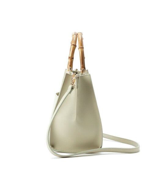 index（インデックス）の「◆バンブーハンドルスクエアトートバッグ【2WAY】（トートバッグ・レディース・オフホワイト/ライトグリーン/ベビーピンク・00）」の12枚目の写真