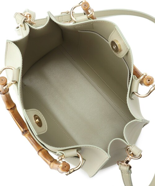 index（インデックス）の「◆バンブーハンドルスクエアトートバッグ【2WAY】（トートバッグ・レディース・オフホワイト/ライトグリーン/ベビーピンク・00）」の14枚目の写真