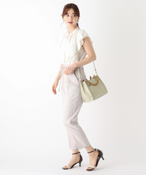 index（インデックス）の「◆バンブーハンドルスクエアトートバッグ【2WAY】（トートバッグ・レディース・オフホワイト/ライトグリーン/ベビーピンク・00）」の19枚目の写真