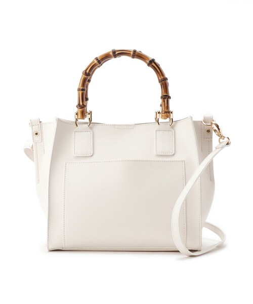 index（インデックス）の「◆バンブーハンドルスクエアトートバッグ【2WAY】（トートバッグ・レディース・オフホワイト/ライトグリーン/ベビーピンク・00）」の22枚目の写真