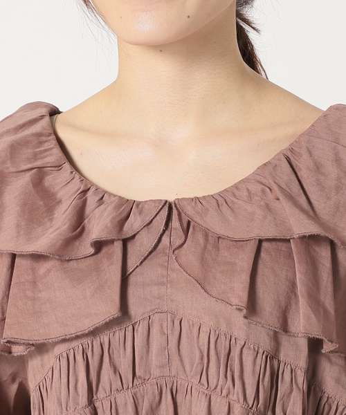 IENA LA BOUCLE(イエナラブークル)の「IENA LA BOUCLE 麻ダブルカラーブラウス(シャツ/ブラウス・レディース・パープル/ネイビー/ピンク・FREE)」の10枚目の写真