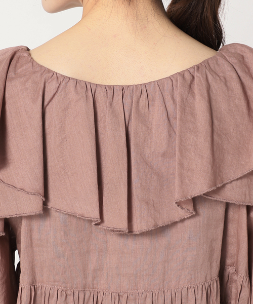 IENA LA BOUCLE(イエナラブークル)の「IENA LA BOUCLE 麻ダブルカラーブラウス(シャツ/ブラウス・レディース・パープル/ネイビー/ピンク・FREE)」の11枚目の写真