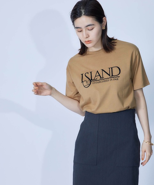 ROPE'（ロペ）の「アイランドTシャツ（Tシャツ/カットソー・レディース・ホワイト/チャコールグレー/カーキ/ブルー系その他6・38）」の4枚目の写真