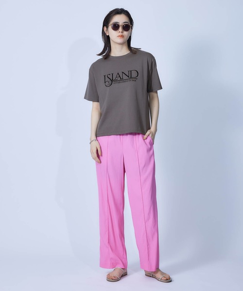 ROPE'（ロペ）の「アイランドTシャツ（Tシャツ/カットソー・レディース・ホワイト/チャコールグレー/カーキ/ブルー系その他6・38）」の5枚目の写真