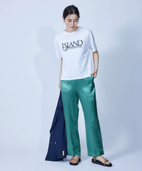 ROPE'（ロペ）の「アイランドTシャツ（Tシャツ/カットソー・レディース・ホワイト/チャコールグレー/カーキ/ブルー系その他6・38）」の6枚目の写真