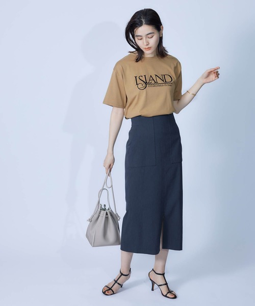 ROPE'（ロペ）の「アイランドTシャツ（Tシャツ/カットソー・レディース・ホワイト/チャコールグレー/カーキ/ブルー系その他6・38）」の8枚目の写真