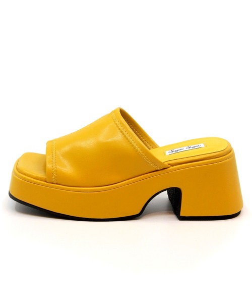 Sugar Sugar（シュガーシュガー）の「【SUGAR SUGAR シュガーシュガー】スクエアトゥバルキーヒールサンダル（サンダル・レディース・ブラック/イエロー/アイボリー/グリーン・S/M/L/LL）」の18枚目の写真