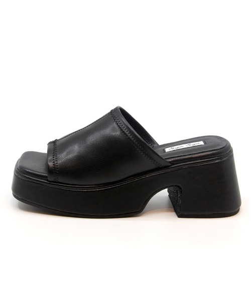 Sugar Sugar（シュガーシュガー）の「【SUGAR SUGAR シュガーシュガー】スクエアトゥバルキーヒールサンダル（サンダル・レディース・ブラック/イエロー/アイボリー/グリーン・S/M/L/LL）」の17枚目の写真