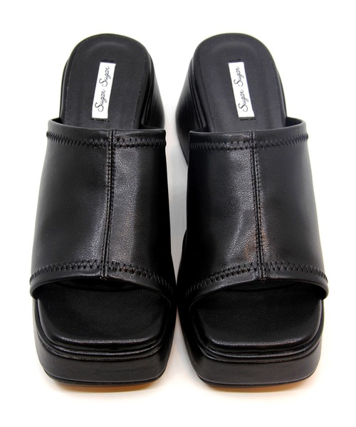 Sugar Sugar（シュガーシュガー）の「【SUGAR SUGAR シュガーシュガー】スクエアトゥバルキーヒールサンダル（サンダル・レディース・ブラック/イエロー/アイボリー/グリーン・S/M/L/LL）」の7枚目の写真