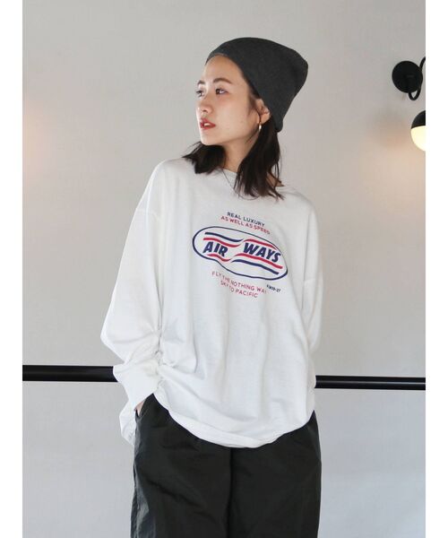 Ungrid(アングリッド)の「ロゴロングスリーブTee(Tシャツ/カットソー・レディース・チャコールグレー/オフホワイト/ピンク/グリーン・FREE)」の9枚目の写真