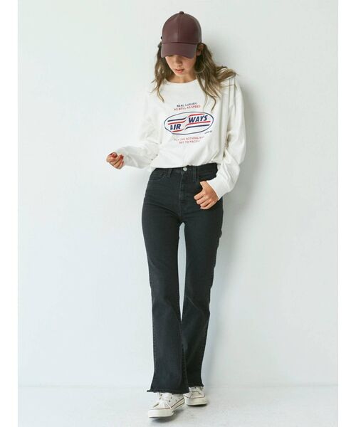 Ungrid(アングリッド)の「ロゴロングスリーブTee(Tシャツ/カットソー・レディース・チャコールグレー/オフホワイト/ピンク/グリーン・FREE)」の19枚目の写真