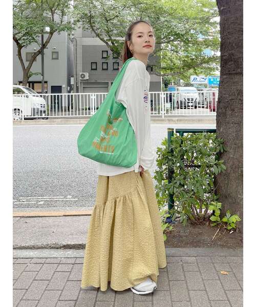 Ungrid(アングリッド)の「ロゴロングスリーブTee(Tシャツ/カットソー・レディース・チャコールグレー/オフホワイト/ピンク/グリーン・FREE)」の15枚目の写真