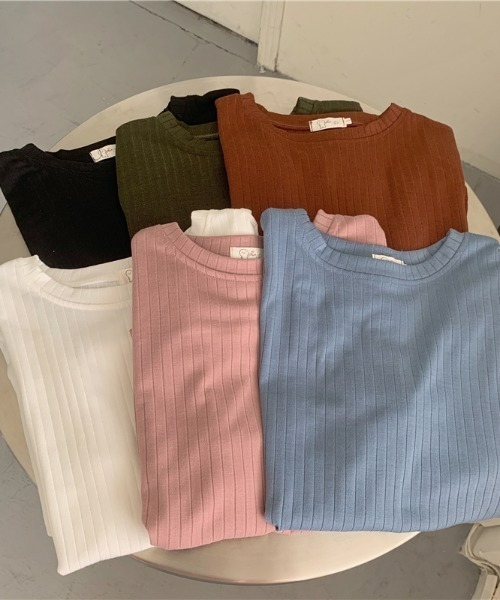 sakishimatokyo（サキシマトーキョー）の「ワイドリブトップス（Tシャツ/カットソー・レディース・ホワイト/ブラック/ピンク/ブルー・FREE）」の12枚目の写真