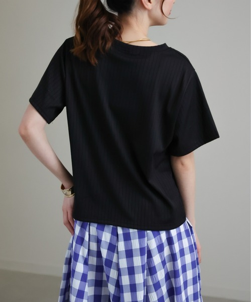 sakishimatokyo（サキシマトーキョー）の「ワイドリブトップス（Tシャツ/カットソー・レディース・ホワイト/ブラック/ピンク/ブルー・FREE）」の18枚目の写真
