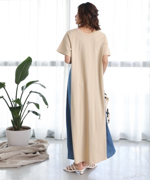 Bou Jeloud（ブージュルード）の「【WEB限定トールサイズ】２ＷＡＹドッキングワンピース（ワンピース・レディース・ブラック/ベージュ/ミント・38/TL）」の5枚目の写真