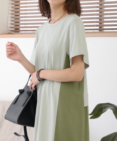 Bou Jeloud（ブージュルード）の「【WEB限定トールサイズ】２ＷＡＹドッキングワンピース（ワンピース・レディース・ブラック/ベージュ/ミント・38/TL）」の12枚目の写真