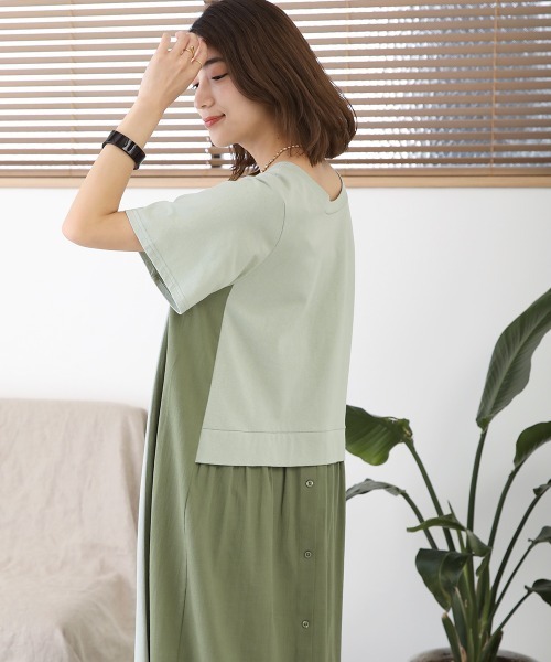 Bou Jeloud（ブージュルード）の「【WEB限定トールサイズ】２ＷＡＹドッキングワンピース（ワンピース・レディース・ブラック/ベージュ/ミント・38/TL）」の19枚目の写真