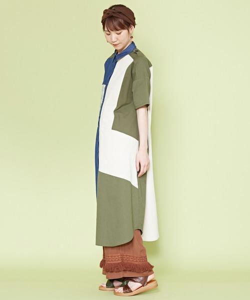 チャイハネ（チャイハネ）の「【チャイハネ】ワッチリーシャツワンピース（シャツワンピース・レディース・ネイビー/カーキ/イエロー・FREE）」の10枚目の写真