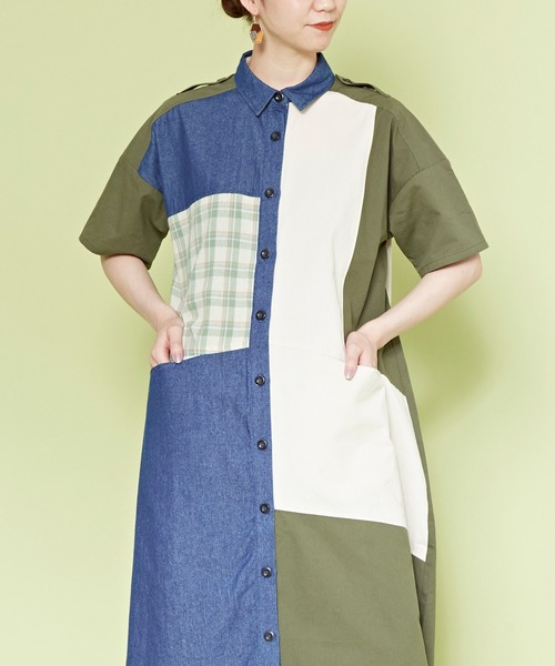 チャイハネ（チャイハネ）の「【チャイハネ】ワッチリーシャツワンピース（シャツワンピース・レディース・ネイビー/カーキ/イエロー・FREE）」の13枚目の写真