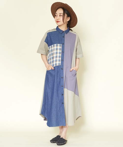 チャイハネ（チャイハネ）の「【チャイハネ】ワッチリーシャツワンピース（シャツワンピース・レディース・ネイビー/カーキ/イエロー・FREE）」の14枚目の写真