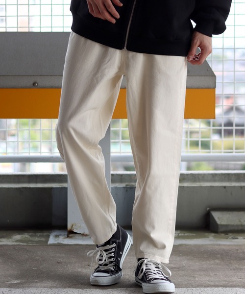 SITRY（シトリー）の「デニムバギーワイド/ワイドテーパード/バルーンデニムパンツ/カラーパンツ（デニムパンツ・メンズ・ライトブルー/ブラック/ケミカルウォッシュ/チャコール/ライトインディゴブルー/ワンウォッシュ/アイボリー/ダークインディゴブルー/ダークグリーン/インディゴブルー/チャコールグレー・S/M/L）」の2枚目の写真