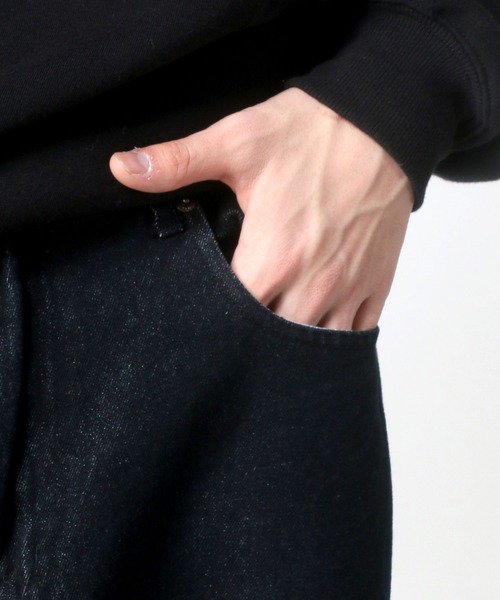 SITRY（シトリー）の「デニムバギーワイド/ワイドテーパード/バルーンデニムパンツ/カラーパンツ（デニムパンツ・メンズ・ライトブルー/ブラック/ケミカルウォッシュ/チャコール/ライトインディゴブルー/ワンウォッシュ/アイボリー/ダークインディゴブルー/ダークグリーン/インディゴブルー/チャコールグレー・S/M/L）」の15枚目の写真