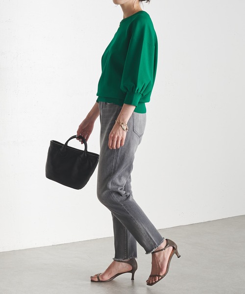 Healthy denim（ヘルシーデニム）の「Healthy DENIM/裾カットオフテーパードデニム（デニムパンツ・レディース・グレー・25/24/23）」の8枚目の写真