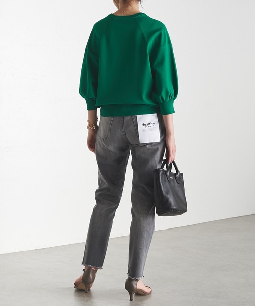 Healthy denim（ヘルシーデニム）の「Healthy DENIM/裾カットオフテーパードデニム（デニムパンツ・レディース・グレー・25/24/23）」の11枚目の写真