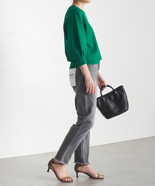 Healthy denim（ヘルシーデニム）の「Healthy DENIM/裾カットオフテーパードデニム（デニムパンツ・レディース・グレー・25/24/23）」の14枚目の写真