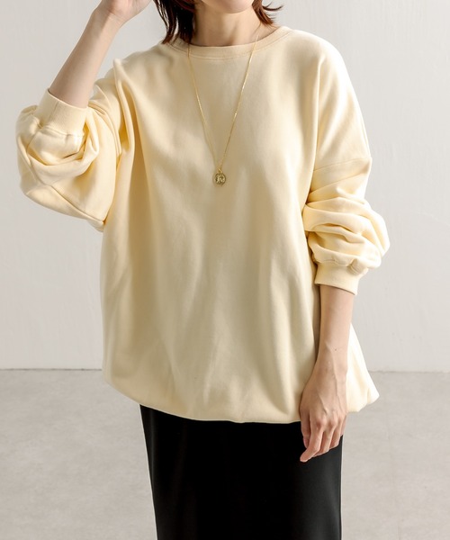 COLLAGE GALLARDAGALANTE(コラージュガリャルダガランテ)の「【OT】前後2WAY/オーバーサイズロゴスウェット(スウェット・レディース・チャコールグレー/グリーン/アイボリー・FREE)」の12枚目の写真