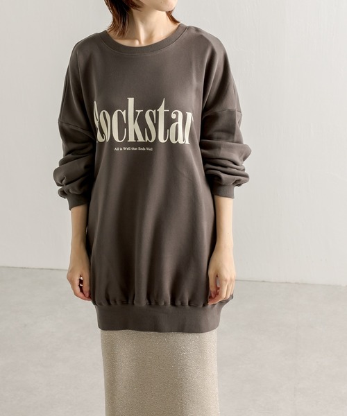 COLLAGE GALLARDAGALANTE(コラージュガリャルダガランテ)の「【OT】前後2WAY/オーバーサイズロゴスウェット(スウェット・レディース・チャコールグレー/グリーン/アイボリー・FREE)」の15枚目の写真