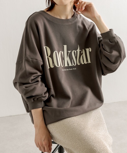 COLLAGE GALLARDAGALANTE(コラージュガリャルダガランテ)の「【OT】前後2WAY/オーバーサイズロゴスウェット(スウェット・レディース・チャコールグレー/グリーン/アイボリー・FREE)」の14枚目の写真