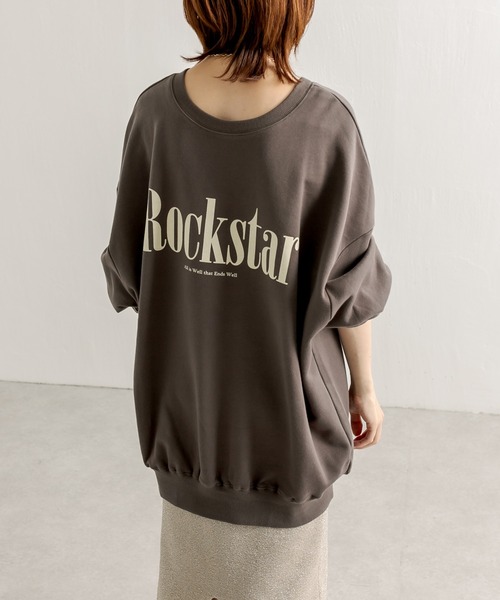 COLLAGE GALLARDAGALANTE(コラージュガリャルダガランテ)の「【OT】前後2WAY/オーバーサイズロゴスウェット(スウェット・レディース・チャコールグレー/グリーン/アイボリー・FREE)」の22枚目の写真