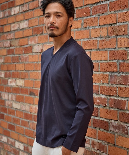 UNION STATION(ユニオンステーション)の「【EFFORTLESS】シルケットスムースジャガードリブロンTEE(Tシャツ/カットソー・メンズ・ホワイト/ライトグレー/ネイビー・LL/M/L)」の18枚目の写真