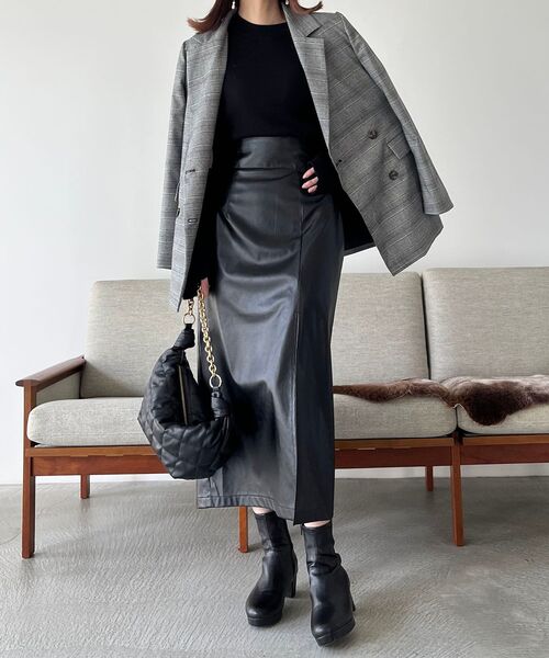 MAJESTIC LEGON(マジェスティックレゴン)の「クラシカルダブルテーラードジャケット(テーラードジャケット・レディース・グレー系その他/ブラウン/ブラック・SMALL/MEDIUM)」の6枚目の写真