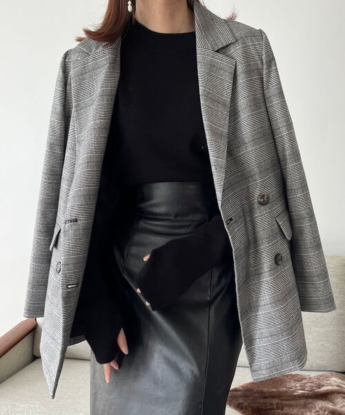 MAJESTIC LEGON(マジェスティックレゴン)の「クラシカルダブルテーラードジャケット(テーラードジャケット・レディース・グレー系その他/ブラウン/ブラック・SMALL/MEDIUM)」の9枚目の写真