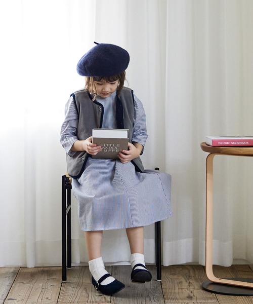 URBAN RESEARCH DOORS（アーバンリサーチドアーズ）の「『WEB/一部店舗限定サイズ』リバーシブルキルトベスト(KIDS)（その他アウター・キッズ・ネイビー/キャメル・105/150/120/135）」の6枚目の写真