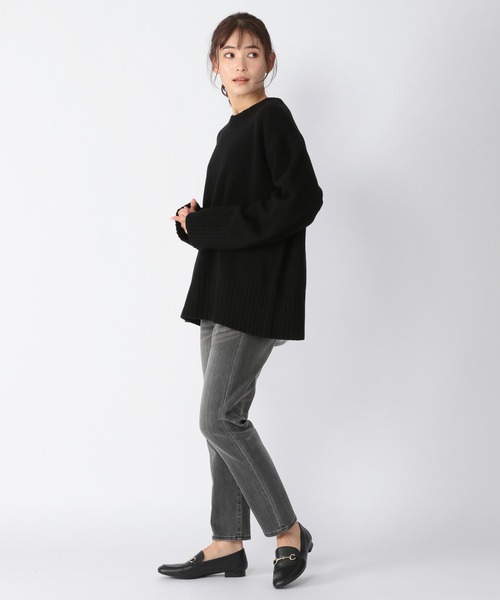 BARNYARDSTORM（バンヤードストーム）の「BARNYARDSTORM / 【WEB限定カラー】クルーAQUAニット（ニット/セーター・レディース・ブラック/グレー/ピンク/イエロー/ブルー/グリーン・1/0）」の8枚目の写真