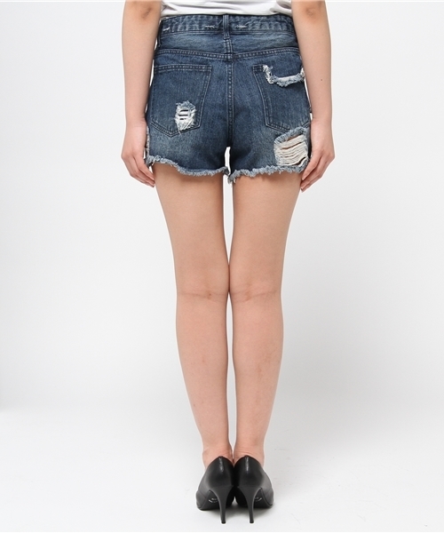 VENCEEXCHANGE(ヴァンスエクスチェンジ)の「スラブデニムダメージショートパンツ (その他パンツ・レディース・ライトブルー/ブルー/オフホワイト・SMALL/MEDIUM)」の6枚目の写真