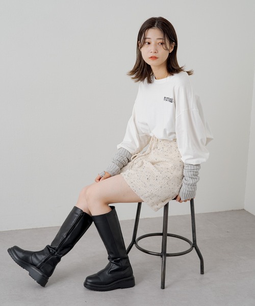 Kastane（カスタネ）の「【UNISEX】SIXSENCE FUTUREロンT（Tシャツ/カットソー・レディース・オフホワイト/チャコールグレー・M/XL）」の10枚目の写真