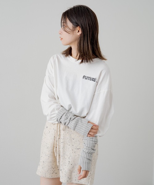 Kastane（カスタネ）の「【UNISEX】SIXSENCE FUTUREロンT（Tシャツ/カットソー・レディース・オフホワイト/チャコールグレー・M/XL）」の14枚目の写真