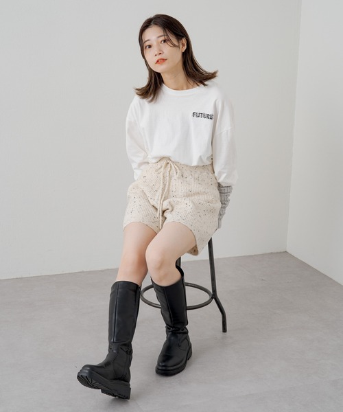 Kastane（カスタネ）の「【UNISEX】SIXSENCE FUTUREロンT（Tシャツ/カットソー・レディース・オフホワイト/チャコールグレー・M/XL）」の7枚目の写真