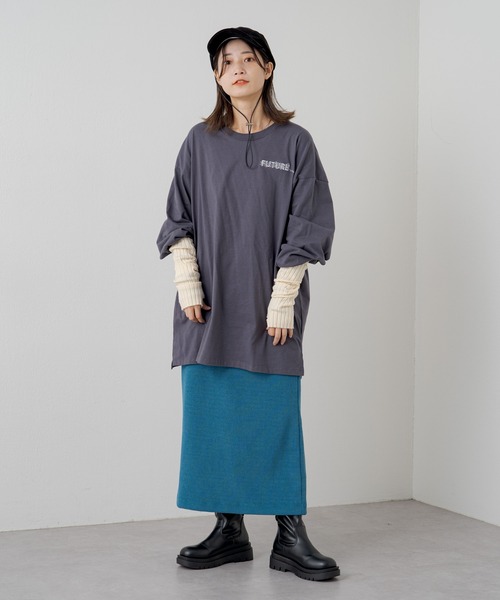 Kastane（カスタネ）の「【UNISEX】SIXSENCE FUTUREロンT（Tシャツ/カットソー・レディース・オフホワイト/チャコールグレー・M/XL）」の15枚目の写真